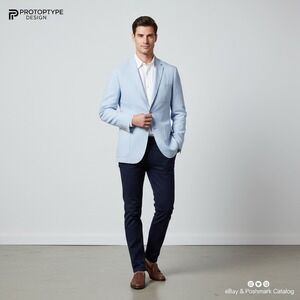 Gucci - Men's Sport Blazer Jacket - Size: IT 54R - Light Blue - 2-Button